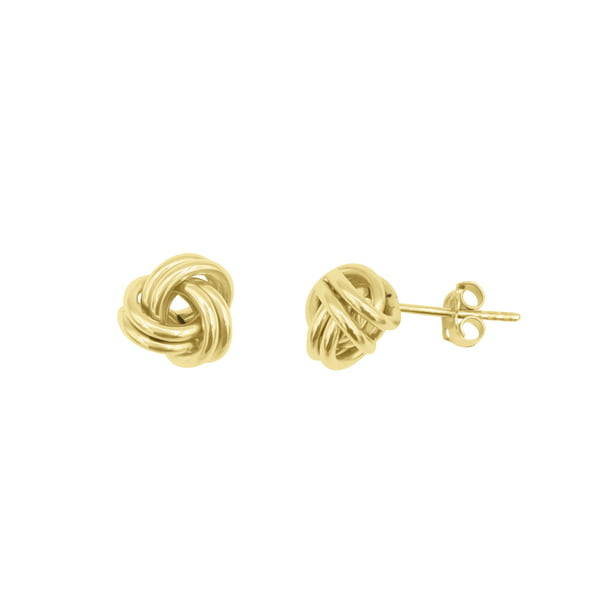 Mia Diamonds 10k Yellow Gold Love Knot Stud Earrings 